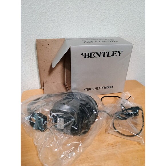 Vintage Bentley Stereo Cushion Headphones Black - Picture 1 of 3